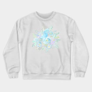 abstract blue flowers arrangement Crewneck Sweatshirt